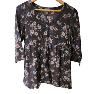 April Cornell Small Women's Top‎ - Navy And Pink
